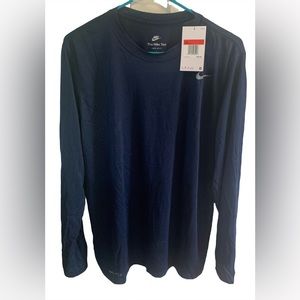 Nike Navy Blue Large Dri Fit Long Sleeve Tee
